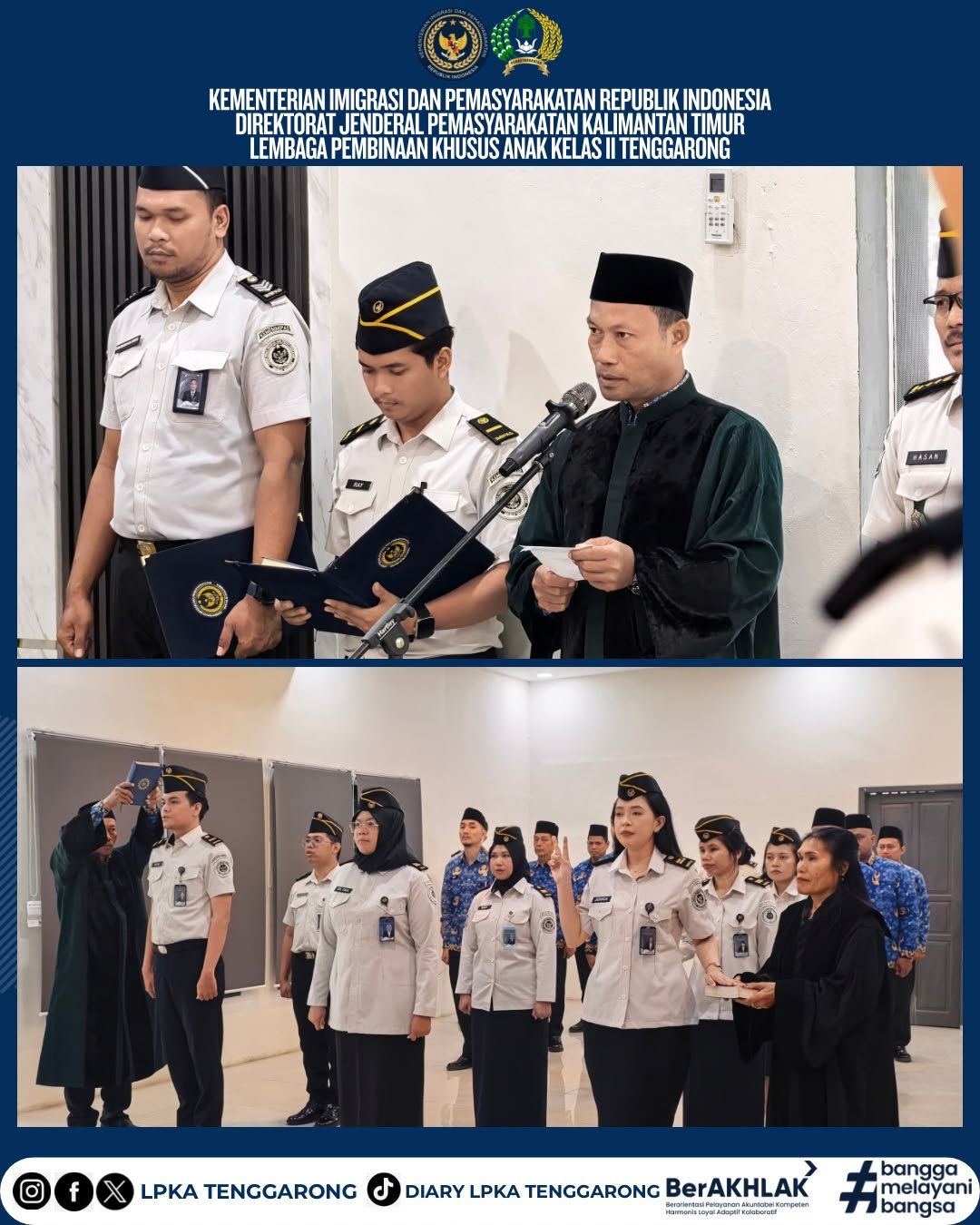 Kepala LPKA Kelas II Tenggarong Hadiri Pelantikan dan Pengambilan Sumpah Jabatan Fungsional di Lingkungan Kanwil Ditjenpas Kaltimtara