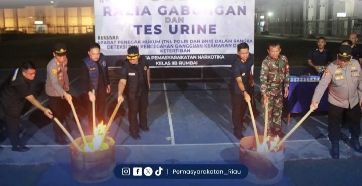 Kanwil Ditjenpas Riau Perkuat Deteksi Dini melalui Razia Gabungan di Lapas Narkotika Rumbai