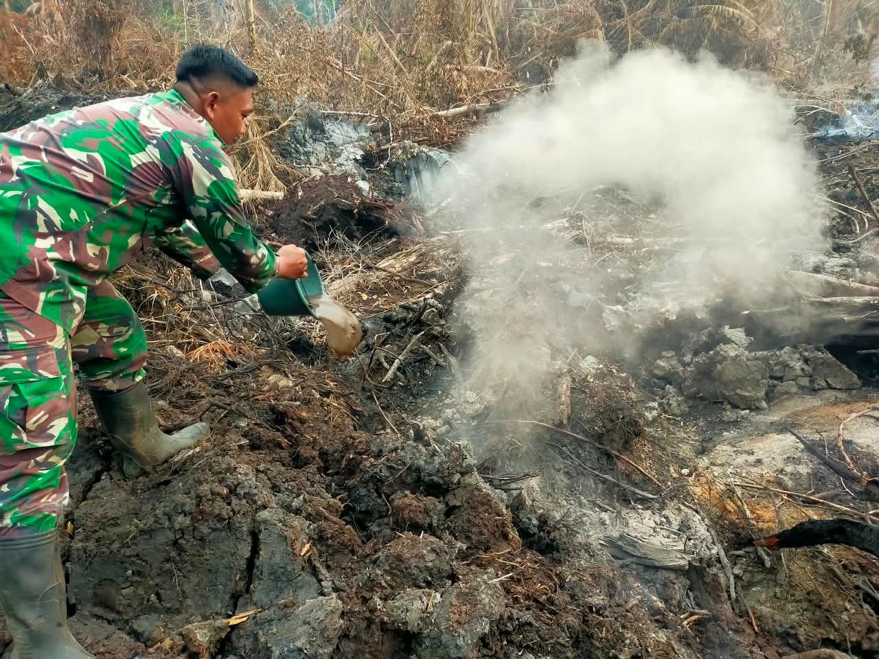 Kodam XIX/Tuanku Tambusai Kerahkan Armada dan Sumber Daya, Karhutla di Desa Kudung Terkendali