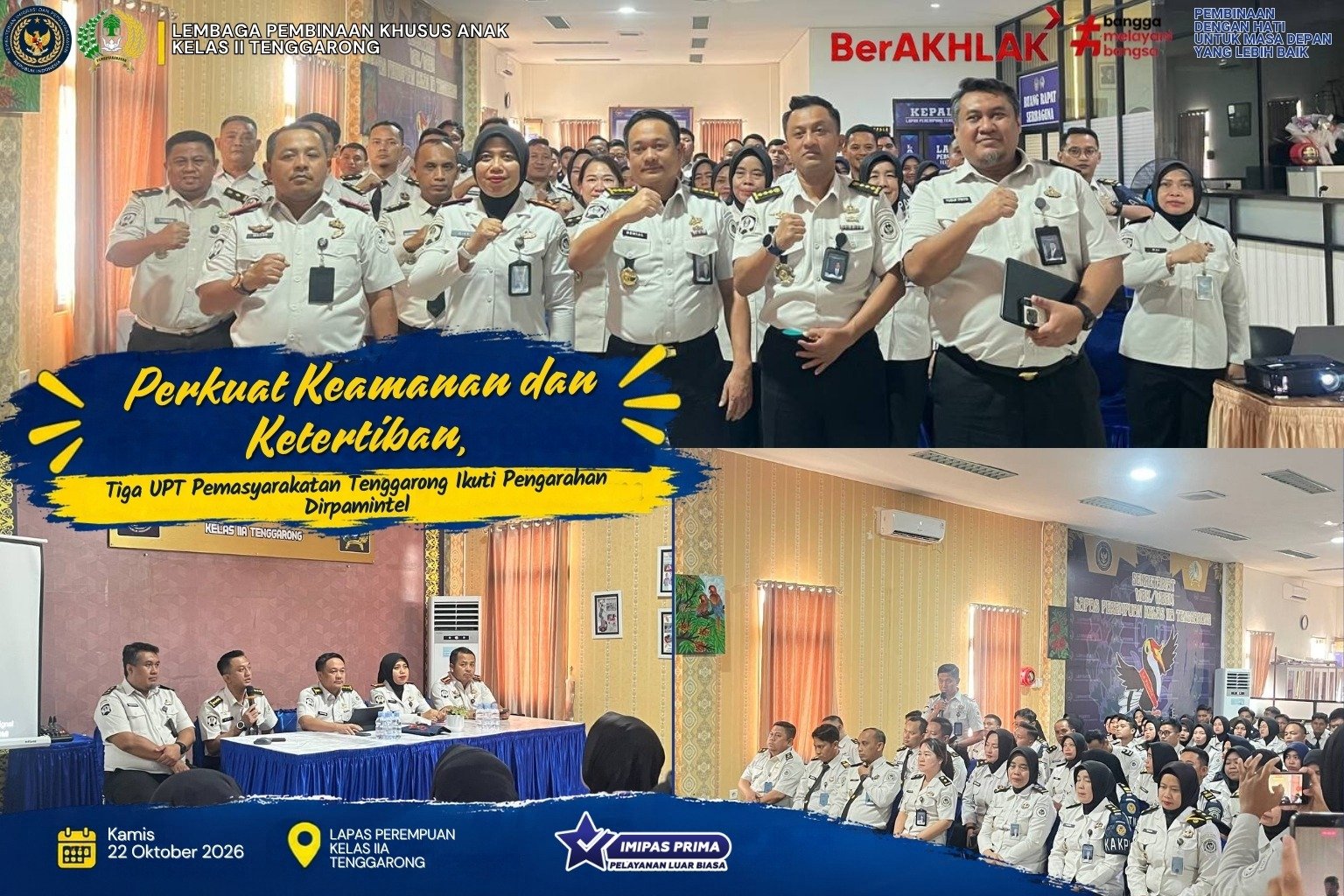 Perkuat Keamanan dan Ketertiban, Tiga UPT Pemasyarakatan Tenggarong Ikuti Pengarahan Dirpamintel