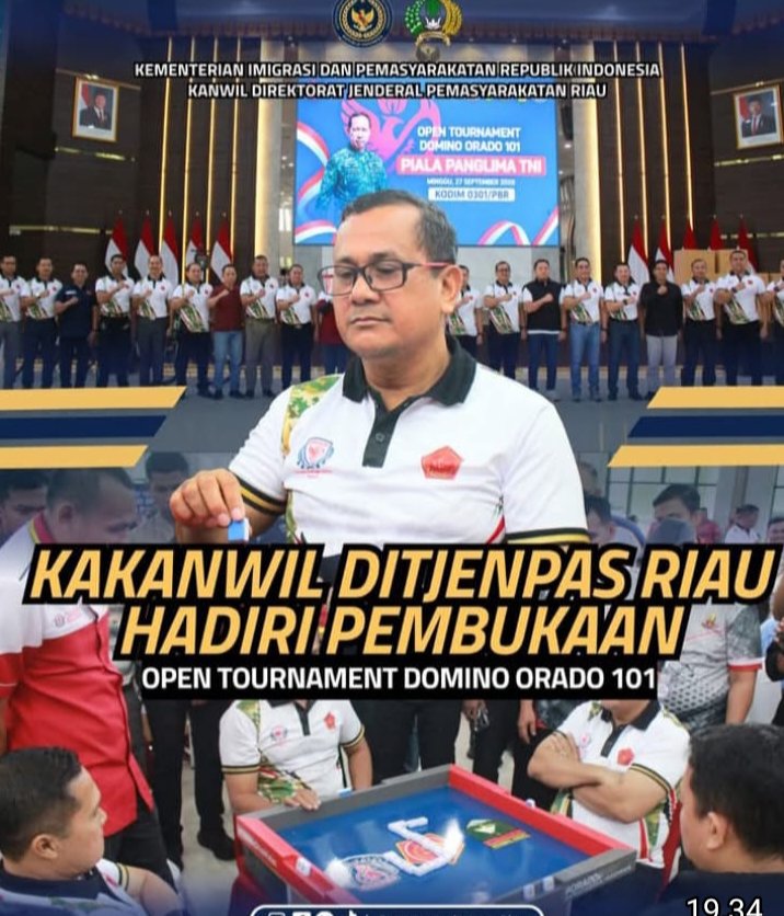 Kakanwil Ditjenpas Riau Hadiri Pembukaan Open Tournament Domino Orado 101