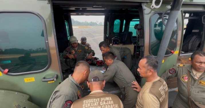 Heli Caracal TNI AU Gencarkan Patroli Pantau Karhutla Prov Riau
