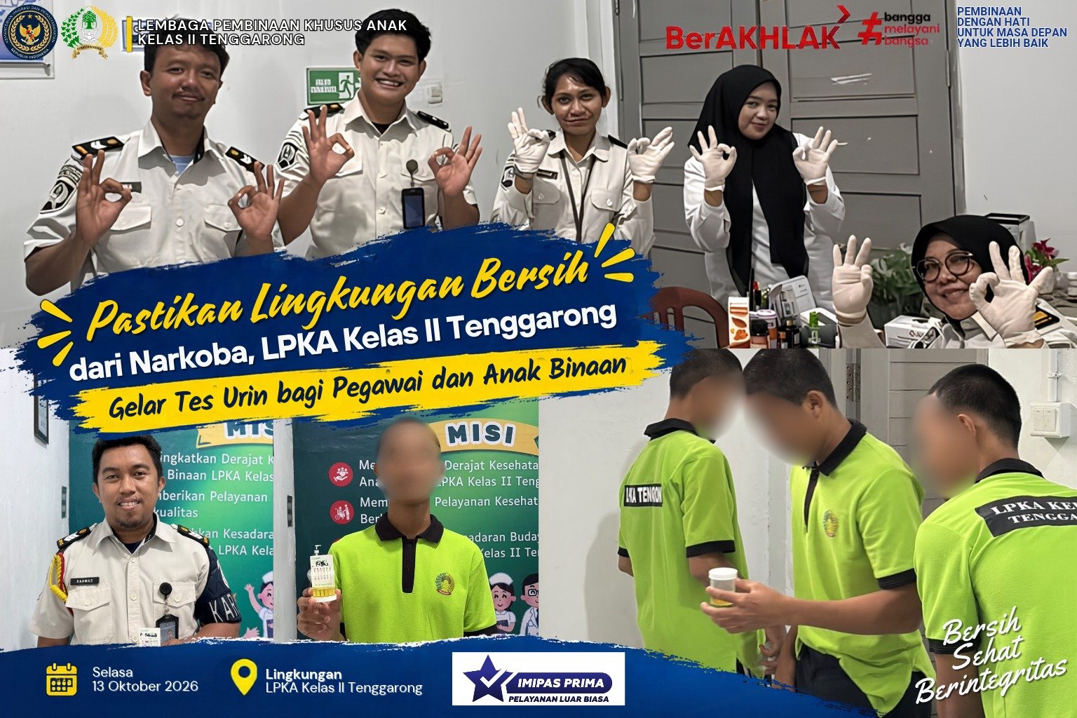 Pastikan Lingkungan Bersih dari Narkoba, LPKA Kelas II Tenggarong Gelar Tes Urin bagi Pegawai dan Anak Binaan