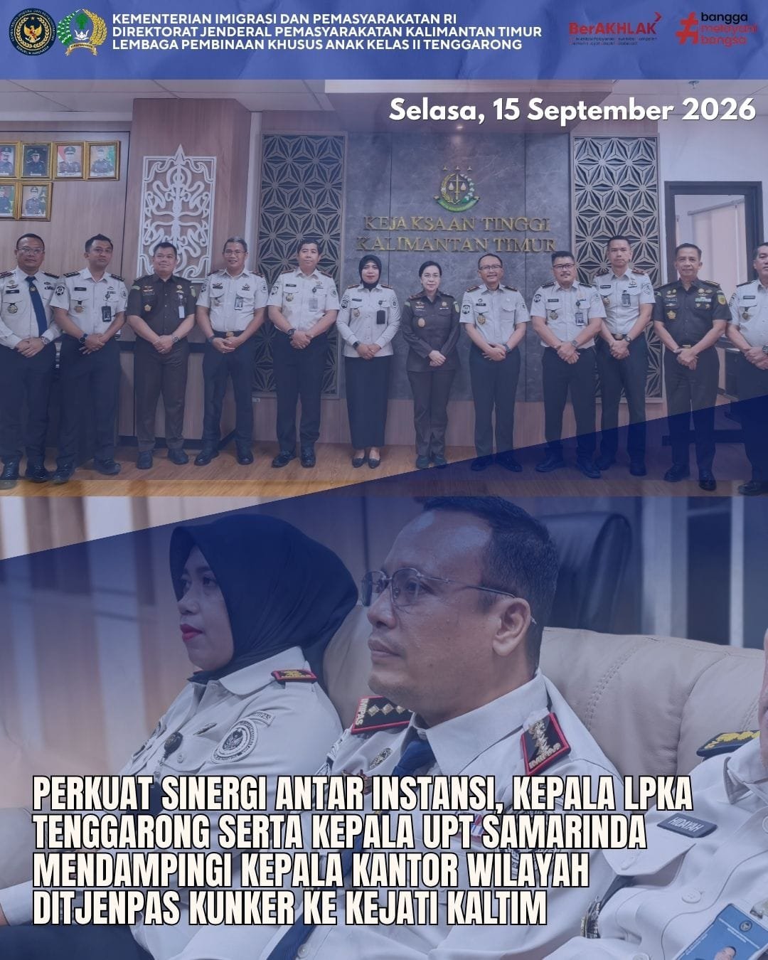 Kepala LPKA Tenggarong Dampingi Kakanwil Ditjenpas dan Kepala UPT Samarinda–Tenggarong Audiensi ke Kejati Kaltim