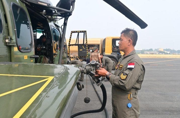 BMP Lanud Roesmin Nurjadin Pastikan Energi Operasional Helikopter Caracal Dukung Percepatan Penanganan Karhutla Riau