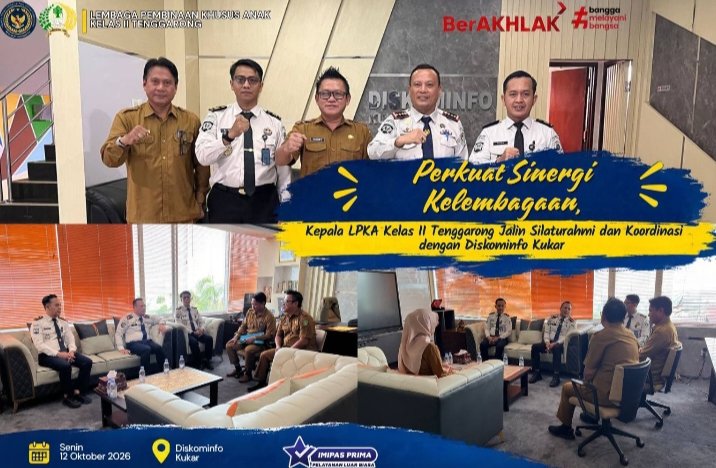 Perkuat Sinergi Kelembagaan, Kepala LPKA Kelas II Tenggarong Jalin Silaturahmi dan Koordinasi dengan Diskominfo Kukar
