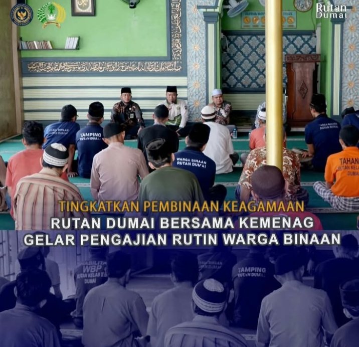 Perkuat Pembinaan Keagamaan, Rutan Dumai Bersama Kemenag Gelar Pengajian Rutin Warga Binaan