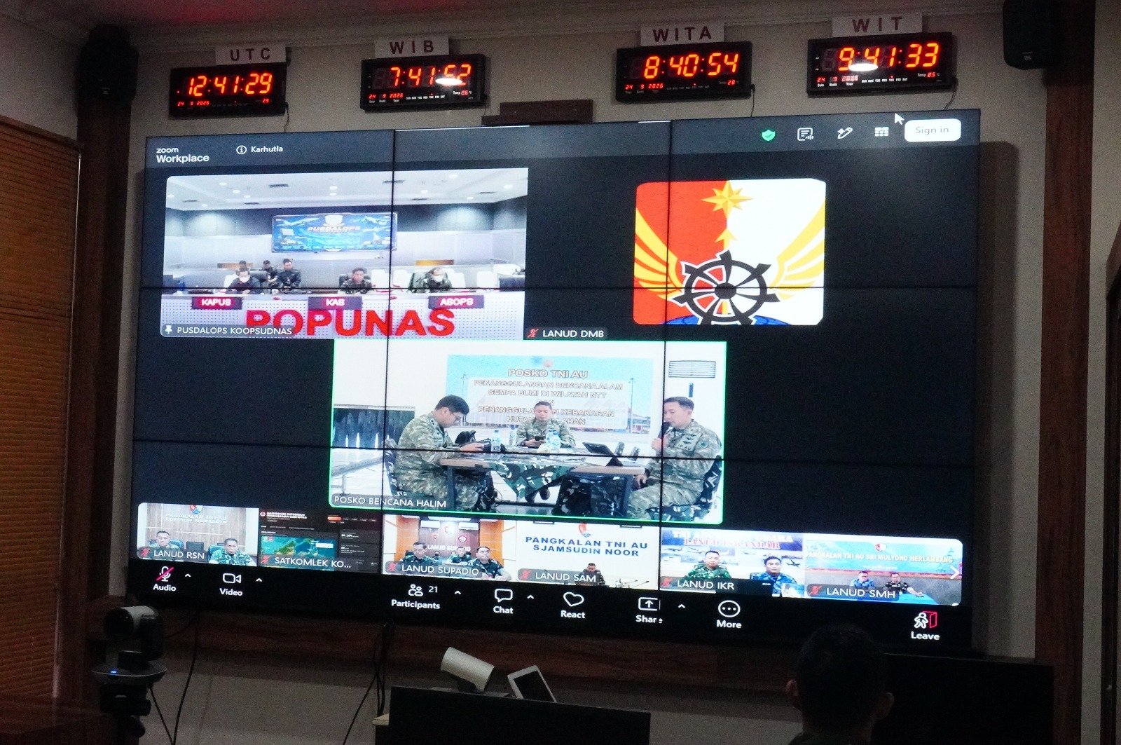 Danlanud RSN Ikuti Brifing Penanganan Karhutla Sumatra dan Kalimantan